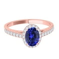 thumbnail image 2 of Mauli Jewels Rings for Women 0.70 Carat Diamond And Oval Shaped Tanzanite Ring 4-prong 10K Rose Gold, 2 of 7