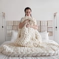 thumbnail image 2 of Cyiecw Chunky Knit Blanket Cozy Chenille Blanket 40" x 60" Handwoven Warm Cozy Blanket Thick Thick Blanket for Sofas and Home Decor Blanket Sofa Bed Rug - Beige, 2 of 4