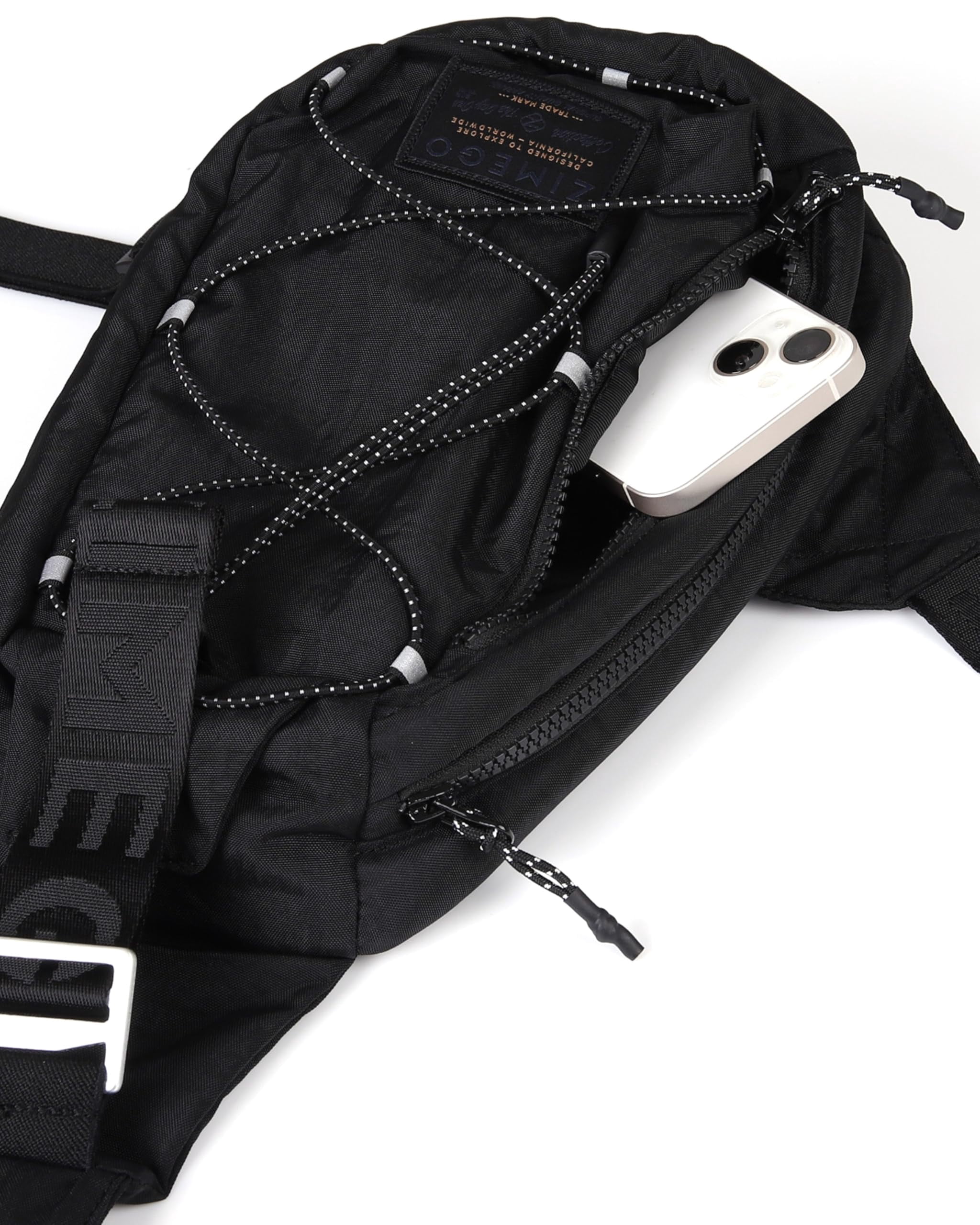 ZIMEGO Tactical Fanny Pack and Crossbody Bag - Utility Sling Bag for Travel and Outdoor, Black