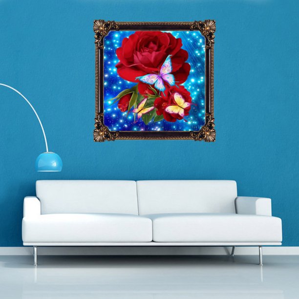 Cuadros Decorativos 5D bricolaje rojo rosa diamante pintura bordado artesanía punto de cruz Home Decor Ndcxsfigh Nuevos Originales