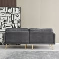 thumbnail image 4 of 78.7''W Modern Accent Sofa, Comfy Sofa Couch with Solid Wood Frame, 3-Seater Tufted Sofa with Sturdy Metal Legs for Living Room, Bedroom, Apartment, Dark Grey, 4 of 7