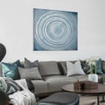 thumbnail image 2 of JEUXUS - 100% Hand Painted Blue Abstract Oil Painting - Glitter Embelished Wall Art, 3D Texture Modern Geometric Circle Canvas Home Decor for Living Room Bedroom Office, Ready 16x16in, 2 of 4