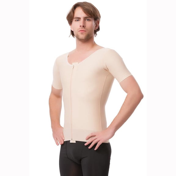 Isavela MG06 Vest with Above Elbow Sleeves and Front Zipper - XS - Black