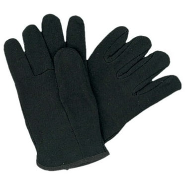 HAWK (12 Pairs) Lined Brown Jersey Gloves | Red Fleece Lining for Warmth & Comfort | Durable for Intensive Use | Soft & Cozy | Ideal for Cold Weather