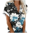 thumbnail image 1 of PEZHADA Womens Regular Casual Printed Short Sleeved Blousestop, 1 of 9