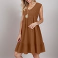 thumbnail image 2 of Women's Sleeveless V Neck A Line Casual Dress Flowy Lightweight Summer Everyday Outfit Comfortable Breathable Fashionable Womens Casual Trendy Midi Dresses, 2 of 5