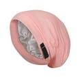 thumbnail image 2 of RongHuan Unisex Satin Lined Sleep Cap Fashion Adjustable Stay on All Night Hair Wrap Cover Hats, 2 of 3