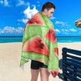 thumbnail image 5 of Dreamtimes Beach Towels Summer Watermelon Slices Camping Towels Snacks Sun Leaves Sand Free Beach Towel, 30"x60" Large Beach Towels Quick Dry Bath Travel Towels Pool Yoga Beach Mat for Men Women, 5 of 7