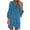 Blue, variant on Lilgiuy Women Loose Casual Solid Lace Embroidery Patchword Dress V-Neck Dress