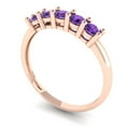 thumbnail image 2 of 0.35 ctw Wedding Band for Women - 18K Rose Gold Natural Amethyst Stackable Eternity Ring, 2 of 6