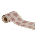 thumbnail image 4 of Holiday Time 6 inch x 20 feet Snowflake Ribbon - Natural & Rose Gold, 4 of 4