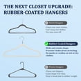 thumbnail image 3 of Rubber Coated Plastic Hangers 50 Pack Clothes Hangers, 17.5 Inches Wide, Non-Slip, Heavy-Duty Dorm Hangers for Coats, Pants, Dresses, Shirts,Beige, 3 of 7
