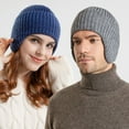 thumbnail image 3 of CSChome Women Men Knitted Hat Unisex Winter Knitted Hat - Solid Color Ear Protection Brimless Warm Beanie, 3 of 6