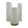 thumbnail image 3 of Bergamo Art Set of 3 Decorative Handmade Glass Cylinder Flower Vase in White, 3 of 3