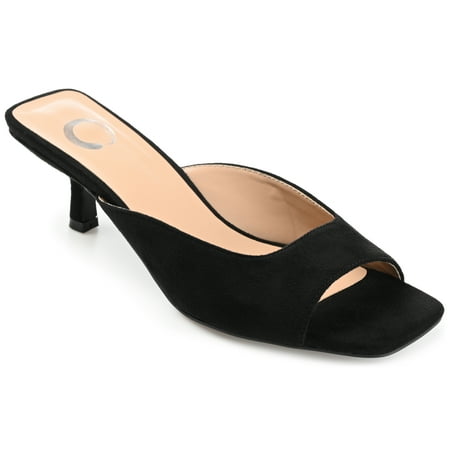 

Journee Collection Womens Larna Slip On Kitten Heel Open Toe Pumps