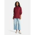 thumbnail image 2 of Time and Tru Women's Ottoman Ribbed Pullover Top with Long Sleeves, Size XS-XXXL, 2 of 5
