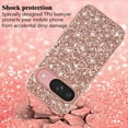 thumbnail image 4 of Compatible with Google Pixel 9 Case Glitter Shockproof, Google Pixel 9 Phone Case Bling Sparkly TPU and PC Silicone Shiny Girl Women Thin Protective Cover (Rose Gold), 4 of 7