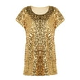 thumbnail image 3 of PrettyGuide Women's Sequin Top Shimmer Glitter Loose Bat Sleeve Party Tunic Tops, Medium, 3 of 6