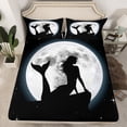 thumbnail image 2 of Castle Fairy Sea Mermaid Girl 4 Pieces Queen Sheet Sets,Stars Moon Print Ultra Soft Flat Sheet,Ocean Princess Queen Fitted Sheet,Luxury Bedroom Decor, 2 of 7