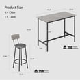 thumbnail image 2 of TOYTEXX 5-Piece Bar Table Set with 4 PU Padded Stools, Steel Frame, Grey Wood-Top, Space-Saving Dining Set for Kitchen, Apartment, Condo, Home Bar, 2 of 9