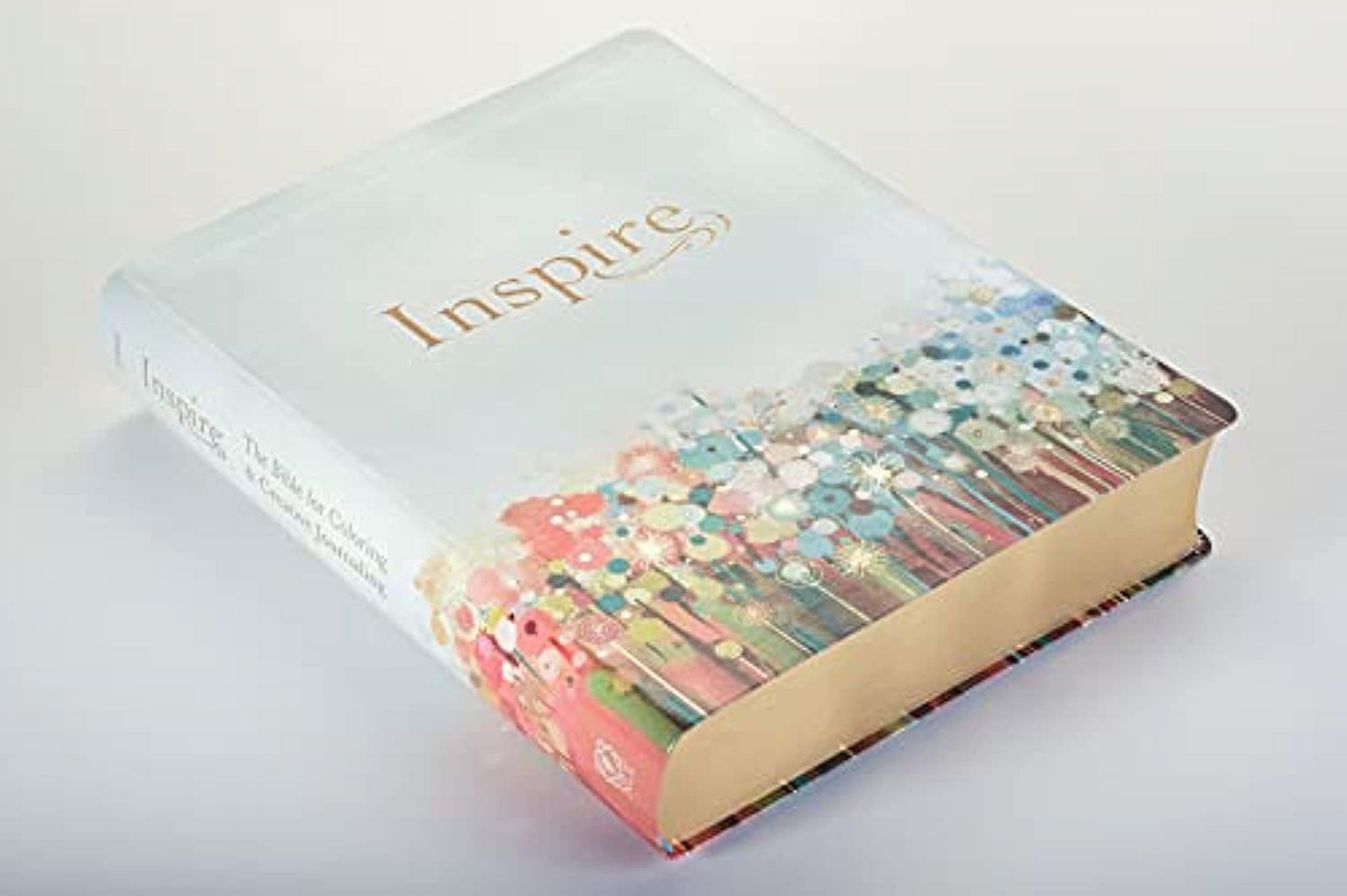 Inspire Bible Large Print NLT (LeatherLike, Floral Fields with Gold) : The Bible for Coloring & Creative Journaling (Hardcover)