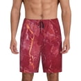 thumbnail image 1 of Fotbe Abstract Red Marble Pantalones Cortos de Pijama para Hombre, Ropa de Dormir, Pantalones de Pijama Cortos para Hombre-Large, 1 of 6