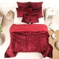 thumbnail image 5 of DecorAvenue Ultra-Luxe Crushed Velvet Pillow Shams Covers Set of 2 No Filler Included Size 20 x 30 Inches Maroon Color, 5 of 6