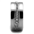 thumbnail image 4 of Anillo Color Plata Para Hombres de Acero Inoxidable Liena de Diamantes en Banda, 4 of 4
