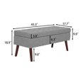 thumbnail image 2 of Storage Ottoman, Storage Ottoman Bench with Button Tufted, End of Bed Storage Bench with Wooden Leg, Large Storage Ottoman Bench for Bedroom, Living Room, Foot of Bed, 2 of 6
