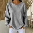 thumbnail image 4 of Women's Striped Crewneck Sweatshirt Oversized Long Sleeve Pullover Hoodless Tops Loose Casual Loungewear Black Trendy Sweatshirt M, 4 of 8