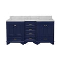 thumbnail image 5 of Nantucket 72" Double Bathroom Vanity with Royal Blue Cabinet and Carrara Marble Top, 5 of 6