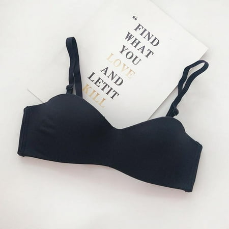 

Women s Glossy Bras One Piece Seamless Underwear No Steel Ring Bra Seamless Slip Black 70 Yards