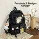 thumbnail image 1 of 1pc Gran Capacidad Mochila Para Estudiantes De Secundaria, Con Colgante De Oso Y Pato, Impermeable Colegio Bolsa De Escuela Bolsa Transparente Gran Capacidad Mochila Para Portátil Reforzamiento, 1 of 3