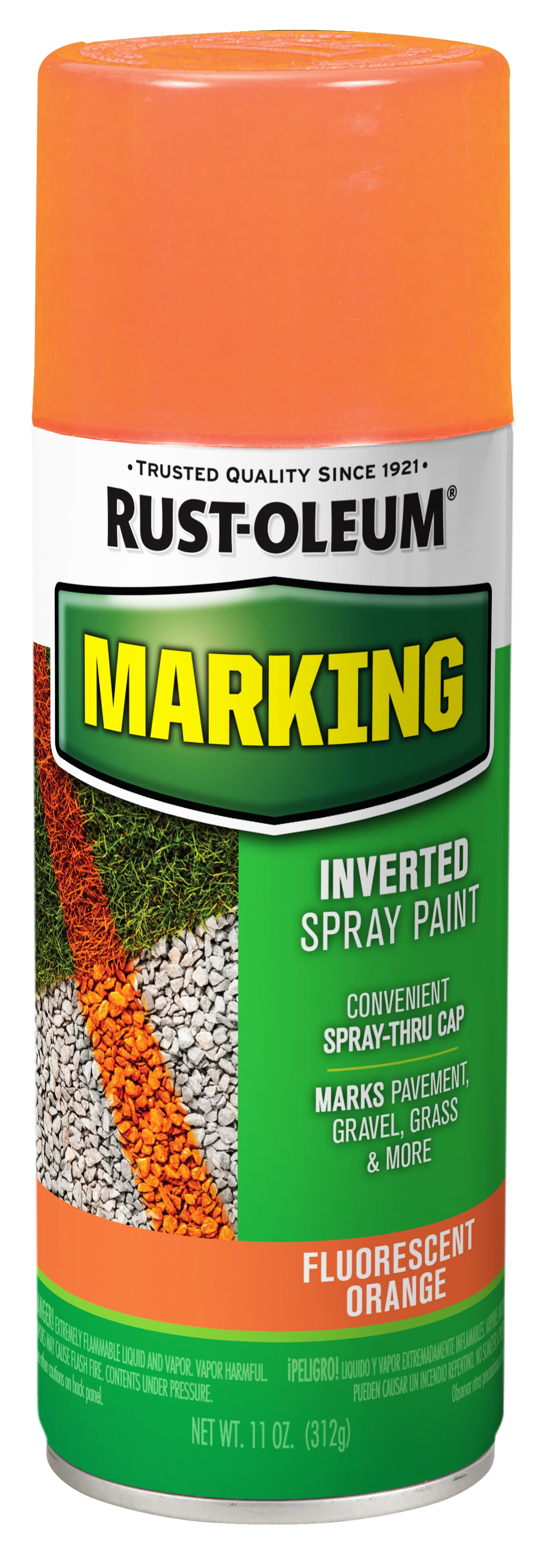 6 Pack, Fluorescent Orange, Rust-Oleum Specialty Flat Marking Spray Paint- 11 oz