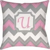 IDG Chevron Monogram Decorative Pillow, Pink