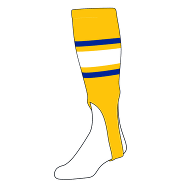 TCK Baseball Stirrups Medium (200E, 7in) Gold, Royal, White