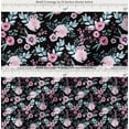 thumbnail image 2 of Soimoi Black Cotton Cambric Fabric Anemone & Pink Flower Floral Print Fabric by the Yard 56 Inch Wide, 2 of 7