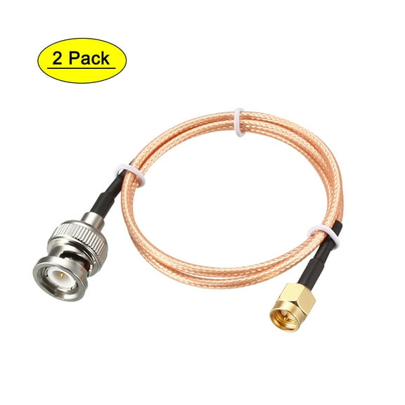Uxcell RG316 Coaxial Cable with BNC Male to SMA Male Connectors 50 Ohm 1.5 Ft 2 Pack
