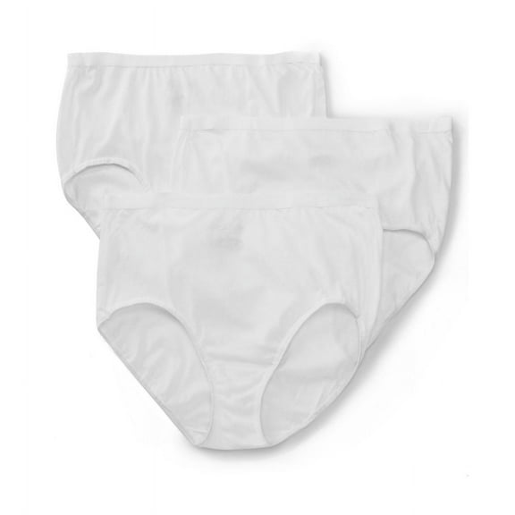 Fruit Of The Loom Women's Fit for Me Plus Size Cotton Brief Panties, 3 Pack