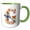 Green/White, variant on 3drose, Pretty Floral Monogram Initial G, 11oz Two-tone Green Mug