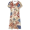 thumbnail image 4 of SELONE Red White Blue Party Dresses Red White Blue Party Dresses Summer Seaside Fashion Casual Short Sleeve Round Neck Dress American Flag Clothing Fourth of July Outfits Show Your Pride Blue XL, 4 of 5
