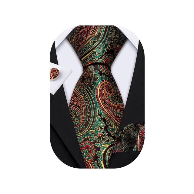 Conjunto de Moda: Corbata Barry.Wang de Seda Tejida con Diseño Paisley para Hombre