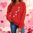thumbnail image 2 of Valentine's Day Crewneck Pullover for Women - Love Heart Graphic Print Casual Sweatshirt, Long Sleeve Loose Fit Top, Romantic 2026 Comfy Knit Wear Gift, 2 of 8