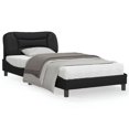 thumbnail image 1 of vidaXL Bed Frame with Headboard Black 100x203 cm Faux Leather, 1 of 5