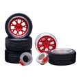 thumbnail image 3 of 4 piezas 1/64 Run Flat Tires and Wheel Rim Llantas hexagonales Reemplazo profesional de alto rendimiento para modificación Modelo ículos rojo Yotijar Run Flat Neumáticos Rueda Llanta, 3 of 7