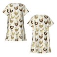 thumbnail image 5 of Salouo Funny Chicken Print Short Sleeve Sleepshirt for Womens Comfy Nightgown Scoopneck Cute Nightdress Ruffle -Small, 5 of 7