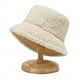 thumbnail image 5 of Gorro de pescador de color sólido, gorro de moda coreana para mujer, gorro de lavabo cálido a prueba de frío, gorro de peluche de lana de cordero con placa ligera, 5 of 6