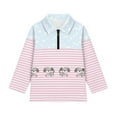 thumbnail image 3 of Psesaysky Girls Long Sleeve Shirts Cute Puppy Stripes Print Quick Dry Athletic Tops Quarter Zip Pullover Kids Teens Sportswear for Golf Yoga Tennis 6-7 Years, 3 of 6