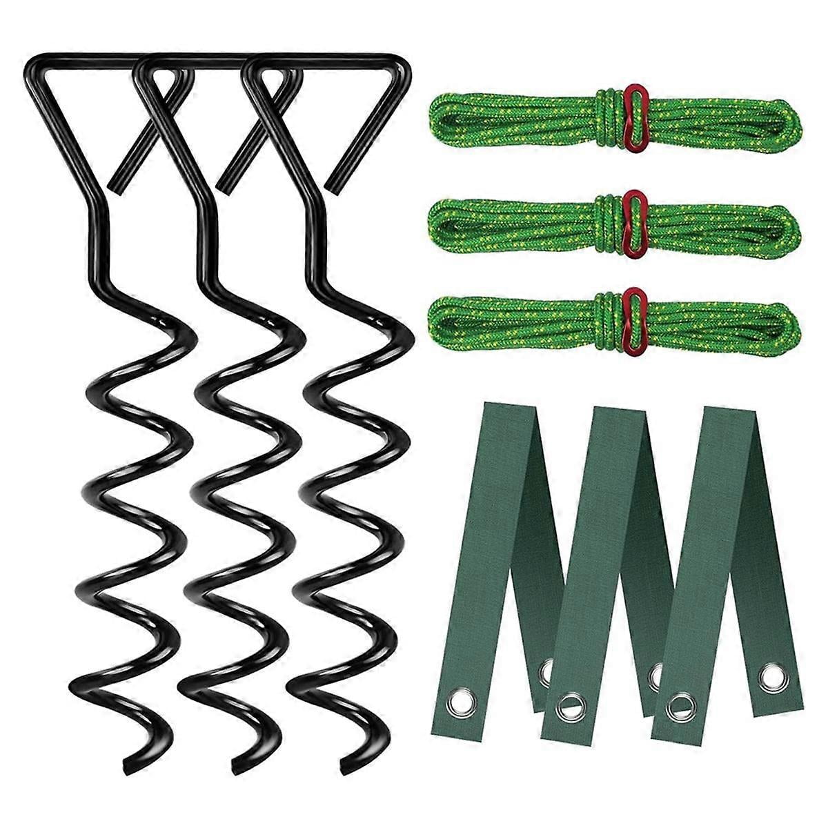 Pneumatic Tree Stake Rammers Tree Stake Kit, Heavy Duty Spiral Tree Stakes and Supports for Leaning ...