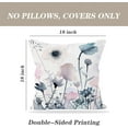 thumbnail image 4 of Flower Throw Pillow Covers 18x18 Set of 2 Flowers Pillow Cushion Cases Modern Decorative Square Pillowcases for Sofa Couch Bed, 4 of 6